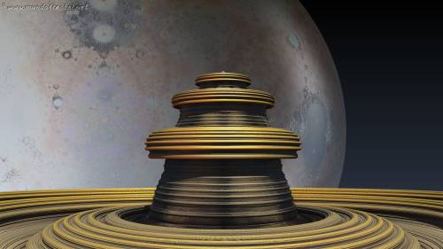 The lonely temple with a planet